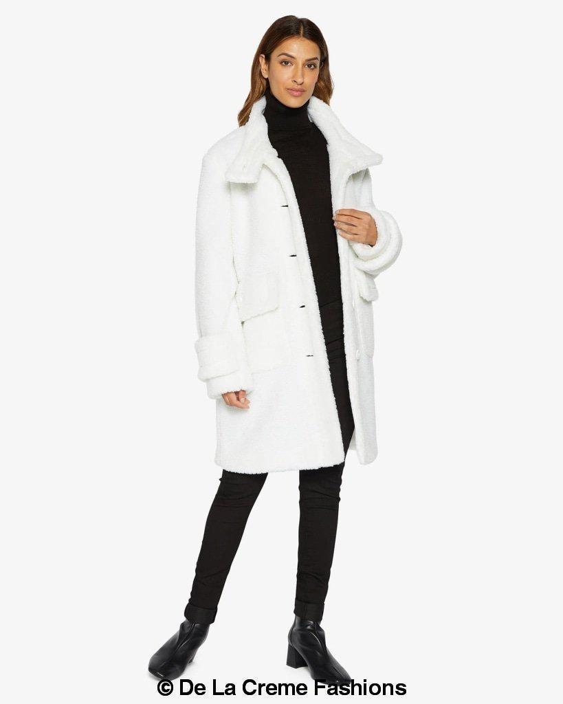 Julie High Neck Borg Teddy Coat