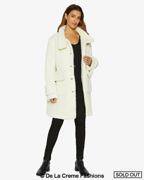 Julie High Neck Borg Teddy Coat