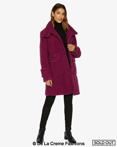 Julie High Neck Borg Teddy Coat