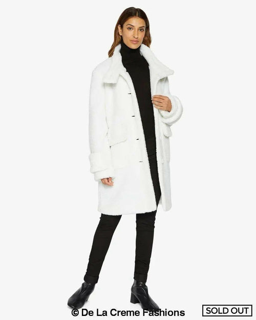 Julie High Neck Borg Teddy Coat